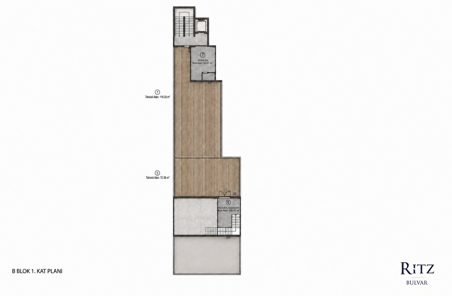 Ritz Bulvar B Blok 1. Kat Planı